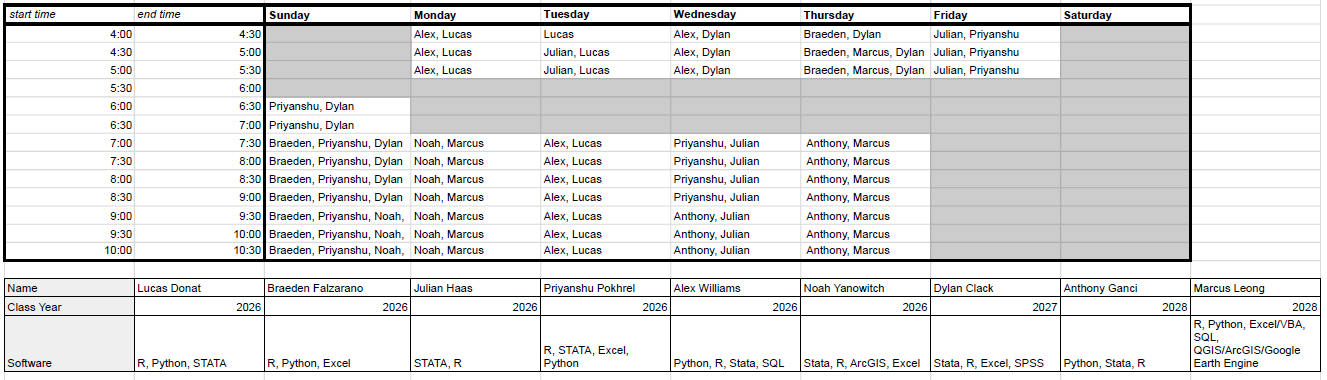 QAC Tutor Schedule Spring 26